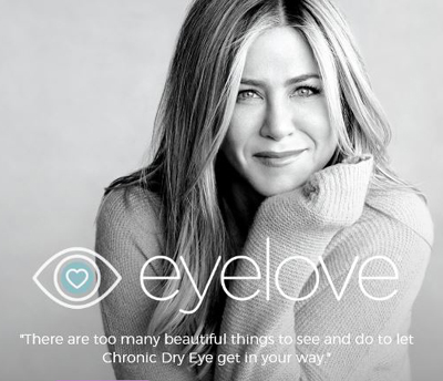 Jennifer Aniston nella campagna d'informazione sulla malattia dell'occhio secco